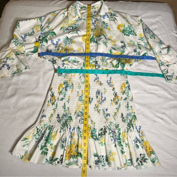 Zara Floral Print Smock Dress Small - Picture 9 of 10